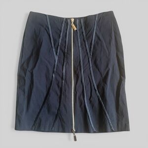 Y2K CACHE Mini Skirt Black Zip Up Size 0